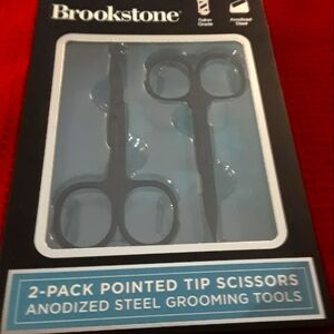 Brookstone Anodized Steel Scissors - 2 Pack Grooming Kit